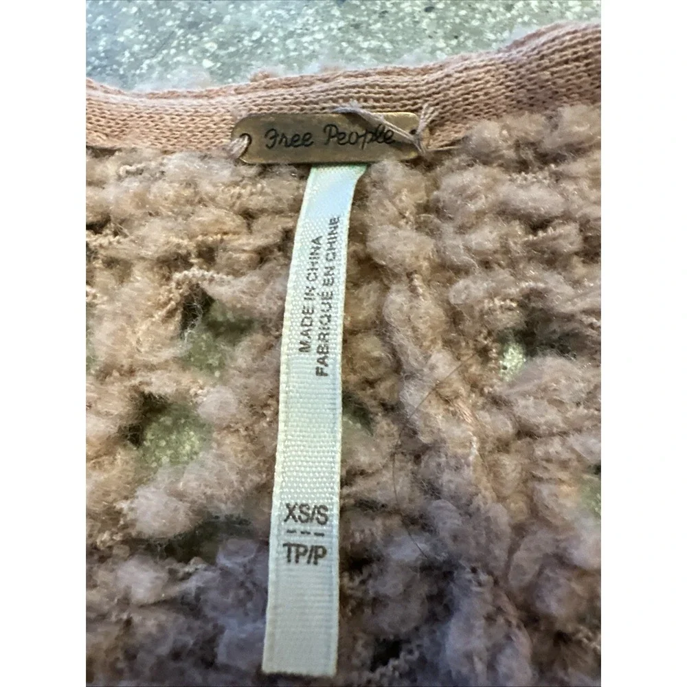 Free People Cardigan Women Pink Size XS/S(TP/P)Saturday Morning Cozy Casual Boho